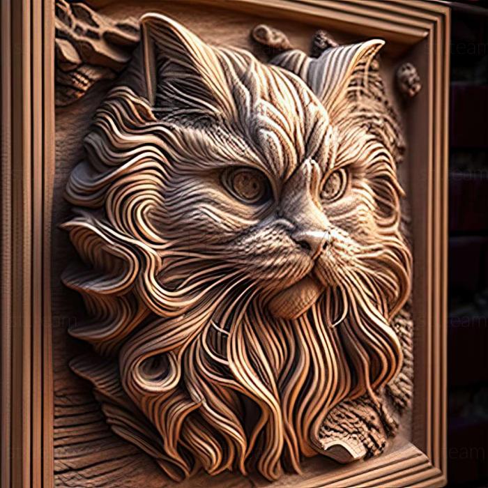 3D model Isle of Man Longhair cat (STL)